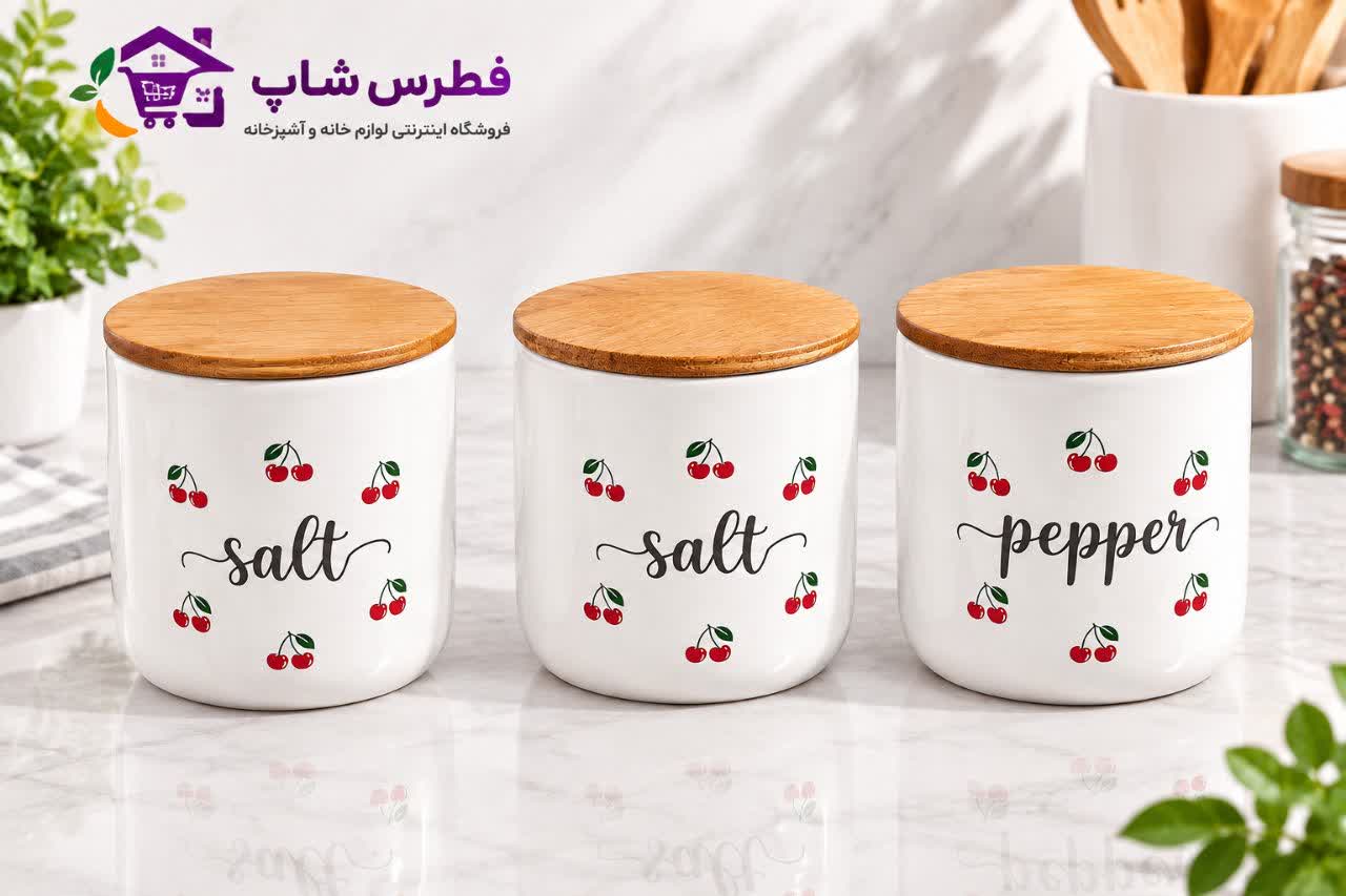 بانکه مدل سرامیکی ست ۳ عددی طرح آلبالو